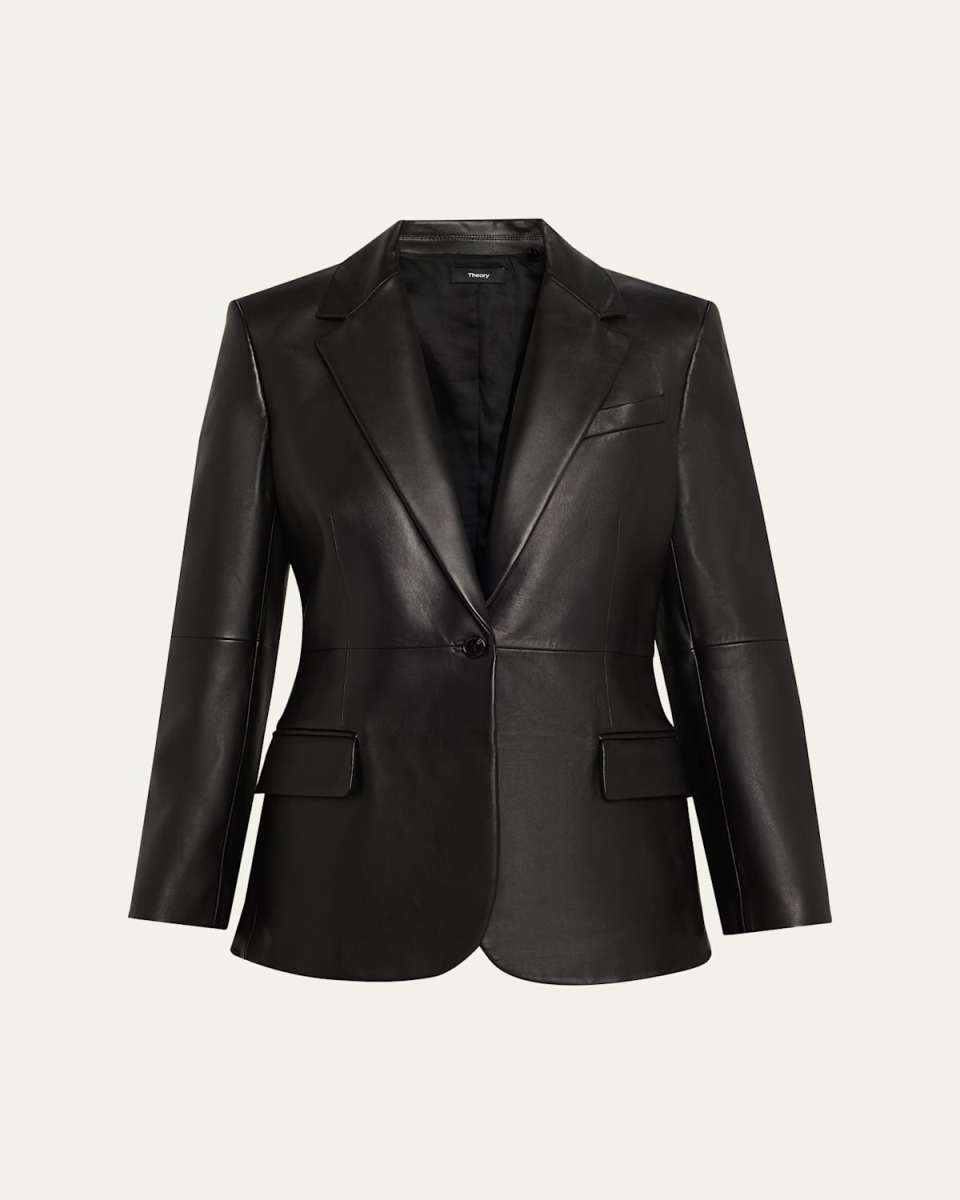 Lynnia Lambskin Leather Blazer